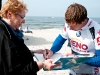 Steven giving autographs to Kathi, who comes every year to Sylt
