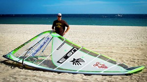 Kevin Pritchard with a new sail sponsor