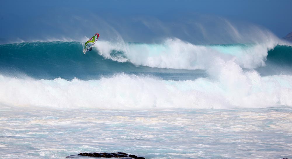 Josh Angulo has family and kids, but he still takes a lot of risk in the waves of Cabe Verde.