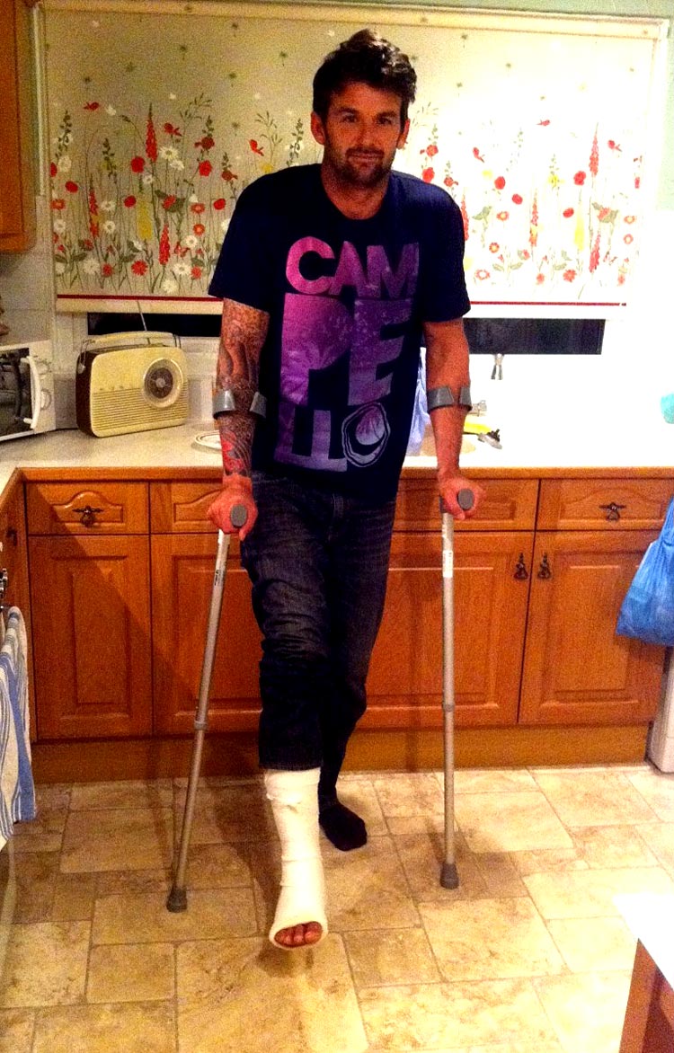 Ross on crutches for a few weeks. Not sure, if he will be able to compete in Soouth Korea already!