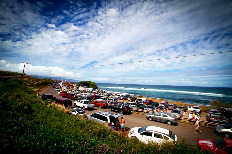 Ho'okipa is a busy spot, especially when the Aloha Classic will be on (Pic: AWT).