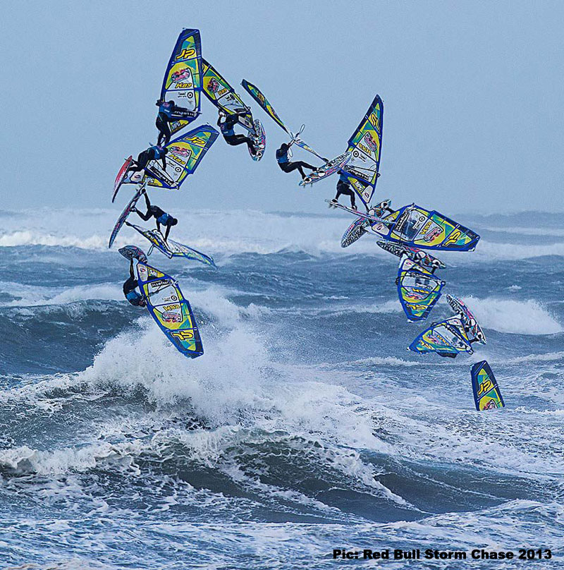 Robby with a massive Pushloop Forward at the Red Bull Stormchase 2013 in Ireland (Pic: Red Bull Stormchase).