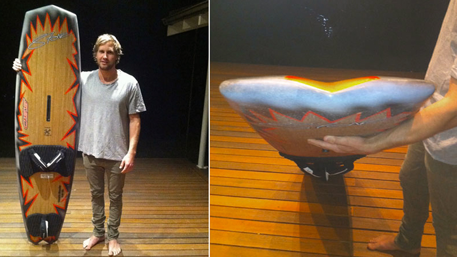 Jaeger Stone with his short wave board in 2013 (Pic: SSD)