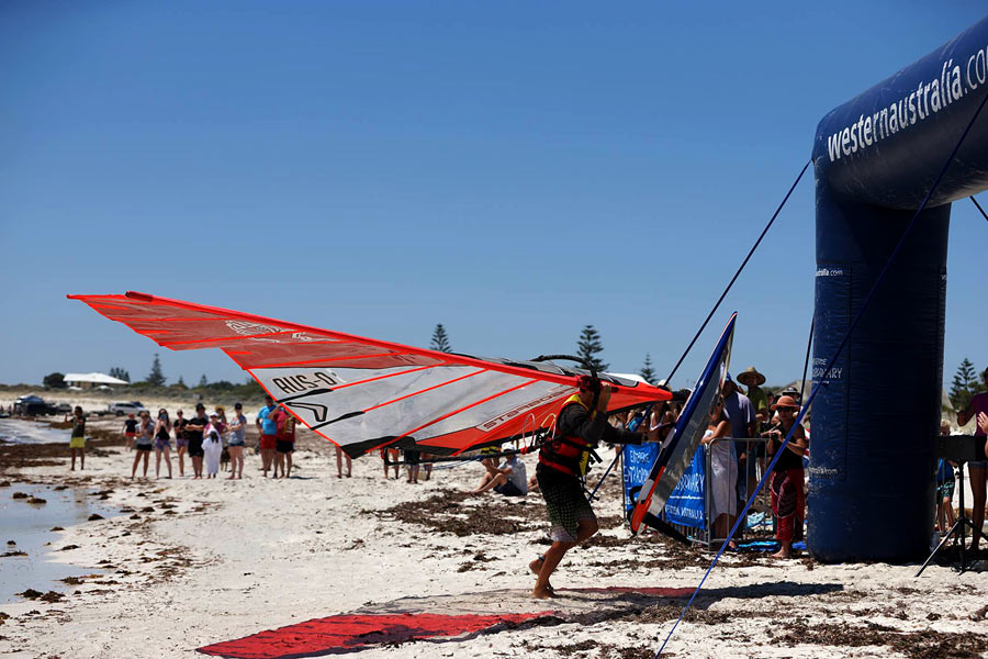 Steve Allen was the first one, who crossed the finish at Lancelin