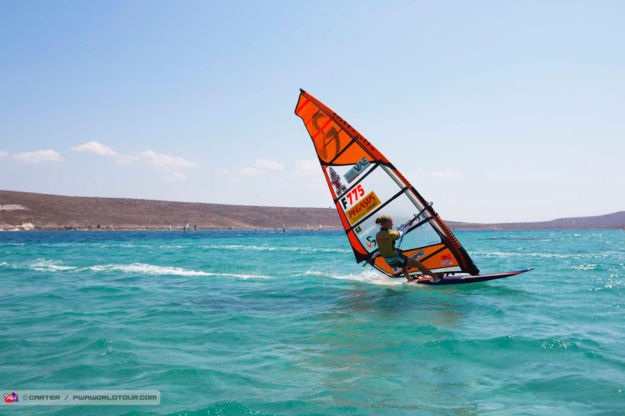Delphine Cousin with great speed at Alacati (Pic: PWA/Carter)