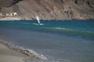 Windsurfing at Sao Pedro on Sao Vicente, Cape Verde