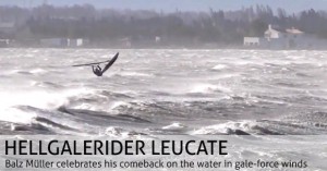 Balz Müller challenges the storm at Leucate