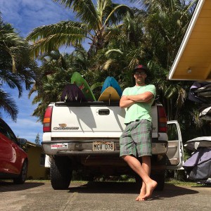 Greg Scherpe on Maui, ready for a windsurfing session