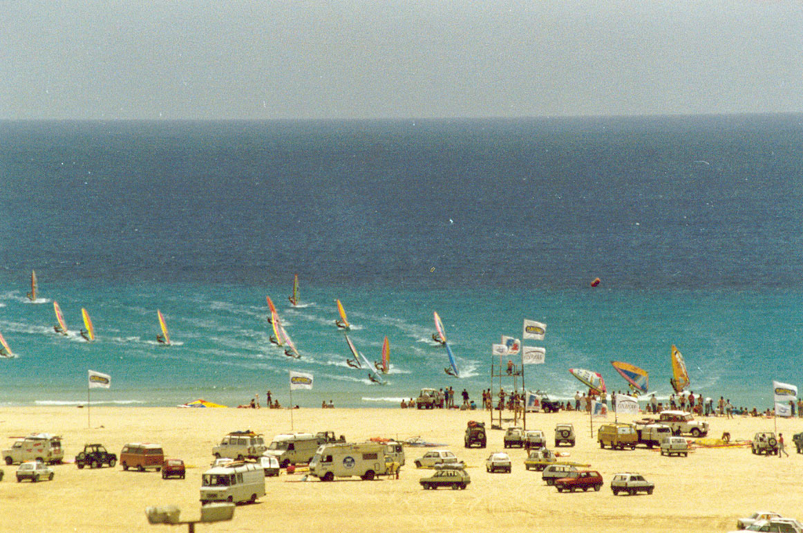 Slalom racing at Sotavento in 1987