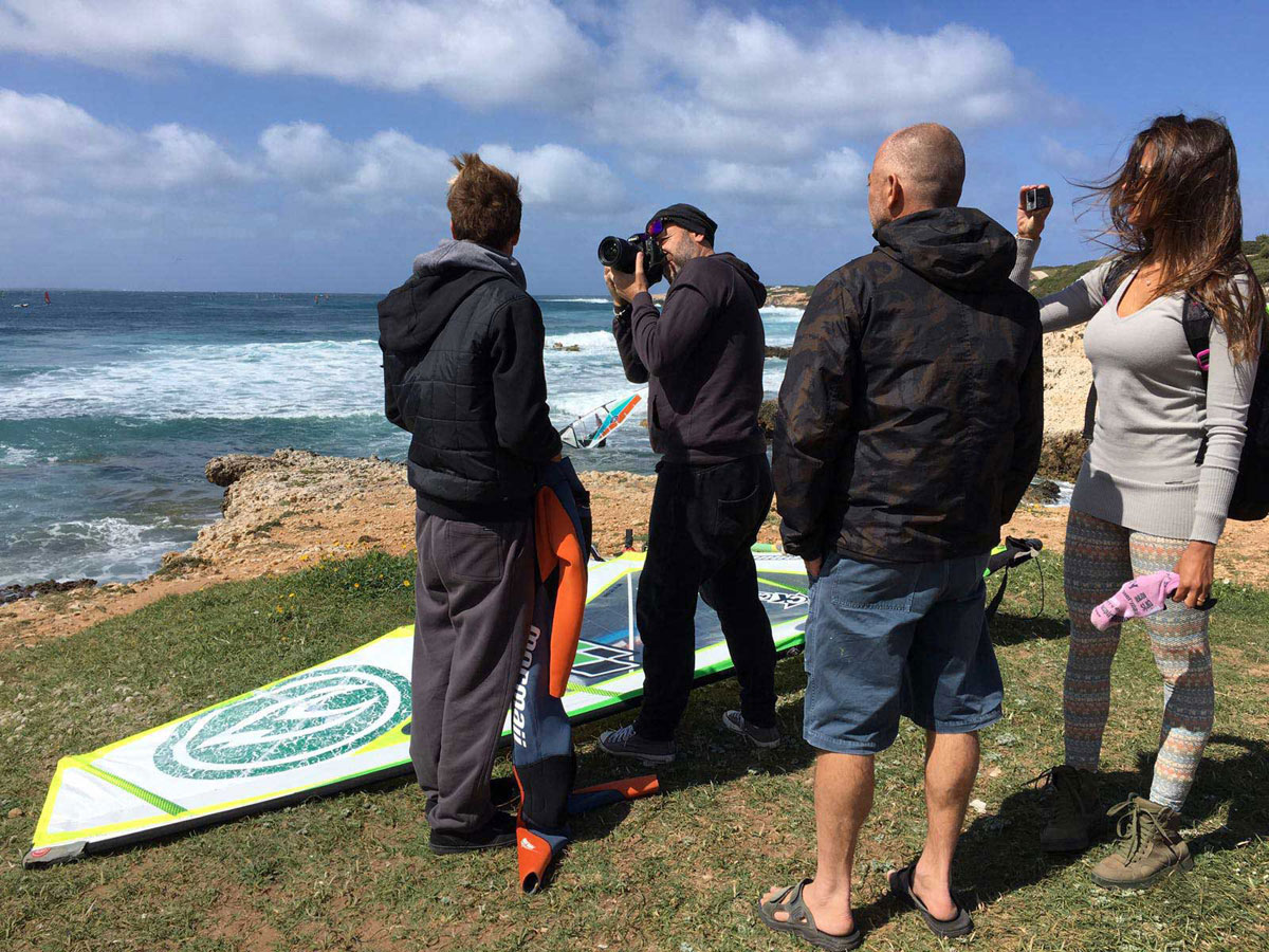 Kauli and his crew are checking the conditions at Capo Mannu (Pic: 99NoveNove)
