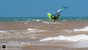 Ingrid Larouche has fun in the windy starboard tack conditions in Morocco (Pic: Schlosser/ Planchemag/ AWT)