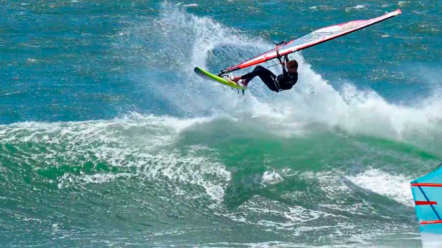 Morgan Noireaux windsurfing at California