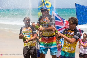 The Fuerteventura winners in the Slalom (Pic: PWA/Carter)