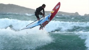 Adrien Bosson with freestyle action in onshore conditions