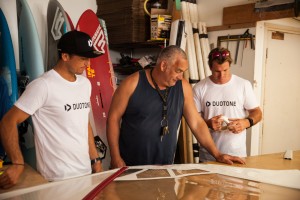 Kai Hopf worked close with his teamriders Victor Fernandez and Marco Lang in the loft in Maui