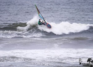 Morgan Noireaux is one of the four finalists in the pro men fleet at the Pistol River Wave Bash 2018