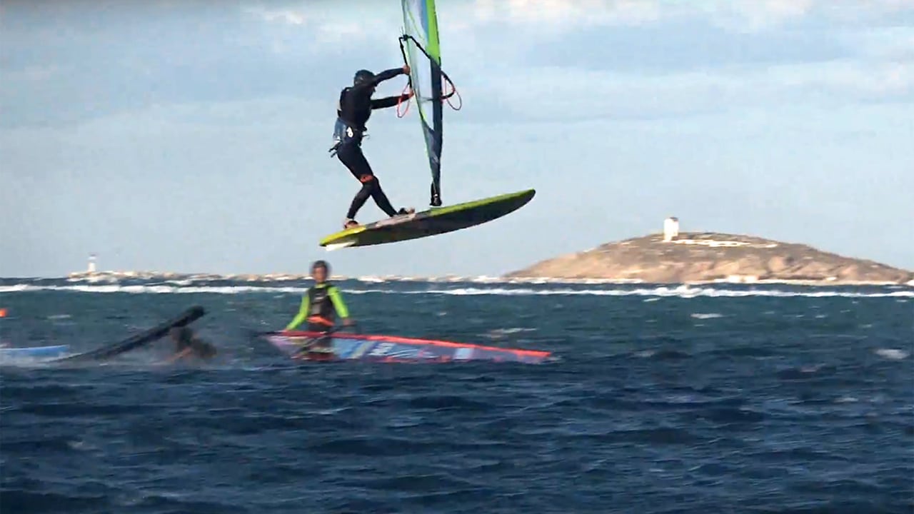 Stam Promponas goes big over the ramp in Naxos