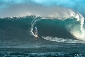 Kai Katchadourian rides almost in the barrel of Jaws (Photo: Lyle Krannichfeld)