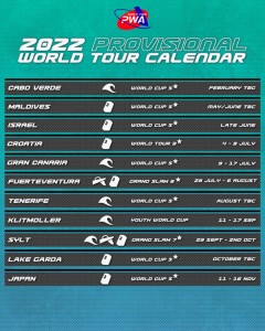 PWA World Tour calendar 2022
