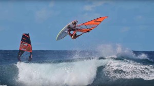 Ricardo Campello windsurfing at Hookipa